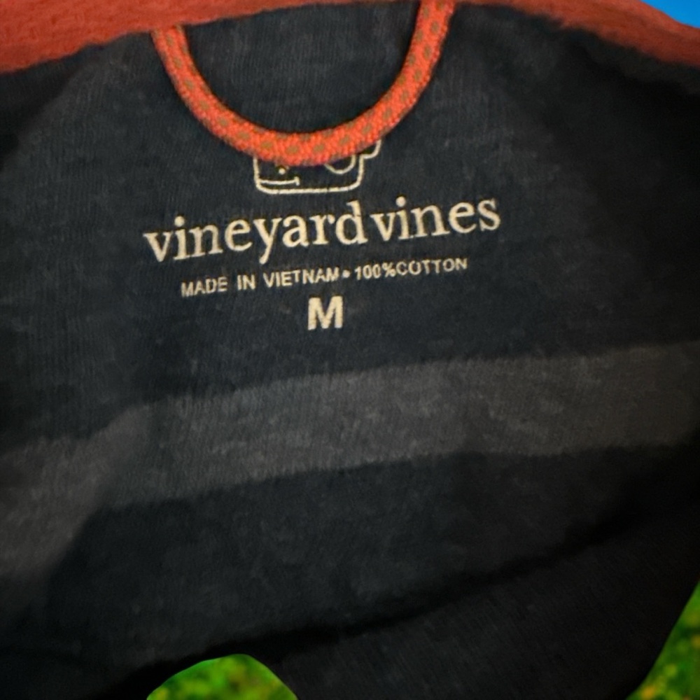 Vineyard Vines Martha’s Vineyard Blue Striped  Rugby Long Sleeve Shirt Medium - Picture 4 of 5